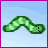 Animated contact sheet of a green caterpillar icon with text changes across 11 frames showing