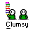 Pixel art animation of a green-shirted figure holding colorful stacked rings that gradually disappear, leaving only small purple fragments.