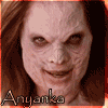six showing a person with long brown hair and a pale face, each displaying a different facial expression with the name 'Anyanka' below