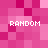 Pixelated pink background with four instances of the word 'RANDOM' in white block letters, each positioned at different corners