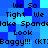 Pixelated blue background with repeated black text reading "We So Tight We Make Spandake Spank Look Baggy!!! (KTBaggy!!! (KT" in a pattern