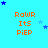 identical pixelated text blocks on a cyan background, each displaying 'RawR Its PiEP' in orange with blue stars scattered around