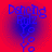 Blue pixelated text and symbols on red background with blue radial gradient, showing 'Dancing Rulz' above a vertical sequence of Y-shaped icons.