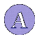 A circular icon with a stylized white letter A on a purple gradient background, transitioning through various distorted shapes.