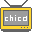 Four yellow-bordered television sets with gray screens display pixelated text: 'chicd', '-ele', '5o2di', and 'Store' on a light gray background.