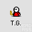 Pixelated character in red outfit with white head and gold prop, performing sequential actions including holding, throwing, and collapsing into red fragments.