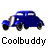 Animated contact sheet of blue vintage cars with varying poses and angles, each labeled "Coolbuddy" below the vehicle.