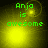 Green text reading 'Anja is awesome' on a yellow gradient background with shifting light effects.