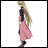 A pixelated anime-style character in a pink dress with long blonde hair stands on the left side of a contact sheet, while the right side displays "Anime IM" and "COM" text on a black background.