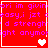Red background with purple pixelated text and white heart symbols in four quadrants, animated heart transitions between frames.