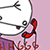six with a pink background; the top-left shows a cartoon character holding red headphones, while other display text and heart symbols