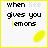 Pixelated of four and four showing text changes across frames, with yellow lemon shapes on white backgrounds