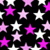 Black background filled with scattered stars in white, light pink, and bright magenta hues.