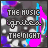 identical pixelated icons featuring text 'THE MUSIC IGNITES THE NIGHT' over a blurred background with purple, pink, and blue hues
