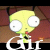 Animated cartoon icon featuring a yellow-skinned character with large white eyes and red mouth, next to text reading "I saw a Squirrel!" on black background.