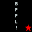 A split-screen icon with black and red quadrants displaying vertical text and star symbols.