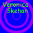 Four identical circular icons with purple concentric rings on blue background, each displaying green text "Veronica Skehan" at top-left.