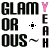 Pixelated text and symbols arranged in a pattern with alternating black, white, and pink colors