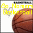 A basketball-themed buddy icon with yellow text and a heart symbol, showing variations in the displayed names across frames.