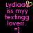 Pixelated text in pink and yellow on black background with a heart symbol above the name.