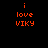 Two identical static images of orange pixelated text on black background, each displaying 'i love VIKY' in three lines.
