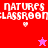 Pixelated icon with 'NATURES CLASSROOM' text and heart/star symbols on red/pink backgrounds.