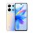 Pixelated static image of a smartphone with dual rear cameras on the back and a colorful abstract display on the front screen.