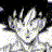 Nine grayscale pixelated character portraits arranged in a , each with distinct facial expressions and hairstyles