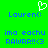 Pixelated green background with blue text and a white heart symbol above the name 'LaurenC' in two identical side-by-side