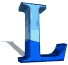 Nine identical blue and light blue 3D letter Ls arranged in a on a gray background with subtle gray shadows beneath each letter