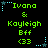 Green pixelated text on black background with blue star and dotted line elements, showing repeated 'Ivana & Kayleigh Bff <33' in two
