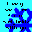 Blue snowflake icon with black text 'lovely weather for a sleighride with you' on cyan background, showing two distinct animation states.