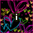 Animated icon with colorful heart outlines and text reading 'i love you' on a black background.