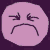 Two side-by-side circular icons on a dark purple and blue background, left icon pink with sad face, right icon white with pause symbol.