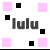 Pixelated text 'lulu' appears in gray with scattered pink and black squares on a white background, showing no visible animation changes across observations.