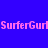 Pixelated text 'SurferGurl' repeated across four colored quadrants in a