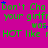 Green text on a pink background repeats 'Don't Cha your girlfr was HOT like' with blue stars scattered across the image.
