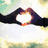 Animated sequence showing hands forming a heart, peace sign with 'PEACE' text, kissing silhouettes, and pink shutter shades.