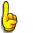 Four yellow foam-finger-style hands in different pointing orientations against a gray background, each with brown and orange gradient shading.