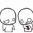 Two pixelated cartoon figures with rounded heads and simple limbs, one with a red detail on its chest, against a white background.