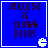 Blue background with dark brown text reading JAKEC50, 16, 100%, GOOUL! and a white Pac-Man icon in the bottom right corner.