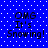 Blue background with white dots and four identical text blocks reading 'OMG It's Snowing!' in black pixelated font.