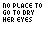 A contact sheet of 17 animated frames showing a repeating text animation with blue cursor blinking on the word 'DRY' in black pixelated font against white background.