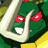A 48x48 pixel animated buddy icon featuring a green cartoon character with red eyes and white teeth, alongside a dark green background with bright green text reading "Original Icons .com" in a stylized font.