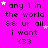 A bright pink background displays repeated text 'any 1 in the world && ur all i want <33' with scattered white stars, where some star positions shift slightly across frames.
