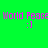Green background with pink text 'World Peace' and a smiley face ':]' in four quadrants, each containing cyan rectangular overlays.