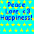 A static image with a bright cyan background covered in yellow stars, displaying repeated text in blue: Peace, Love ♡3, Happiness!