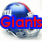 Blue football helmet with red stripe and white 'NY' logo, overlaid with red text reading Giants Super Bowl 42 Champ on a white background.