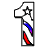 Animated icon of a stylized number one with star and striped elements, showing color variations across frames.