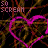 identical pink heart outlines with internal flame-like patterns, each labeled "50 SCREAM" in white text above